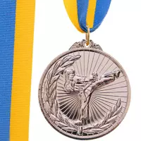 Медаль спортивная с лентой Каратэ C-7016 FDSO    Серебряный (33508367)