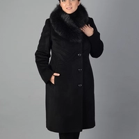 Зимнее пальто вышивка черное 5062