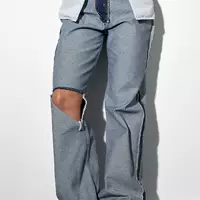 Двусторонние рваные джинсы в стиле grunge - голубой цвет, 36р (есть размеры)