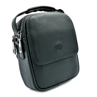 Мужская кожаная сумка H.T.Leather Чёрного цвета 9346-15