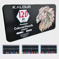 120 цветных карандашей Большой набор карандашей в металлическом пенале