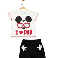 Костюм (футболка, шорты) Mickey Mouse 68-74 см (6-9 мес) Disney MC17260 Бело-черный 8691109873705