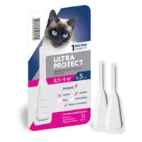 Капли Ultra Protect от блох и клещей для кошек весом 0,5-4 кг