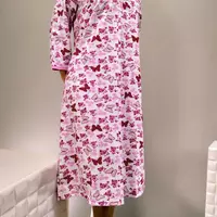 Ночная рубашка женская байковая  50 Розовая с бабочками 45321742-1