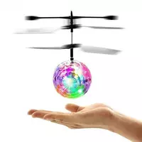 Летающий шар вертолет Flying Ball JM-888 с подсветкой и сенсорным управлением для детей Прозрачный