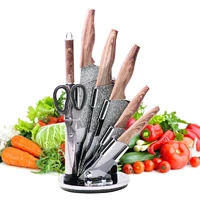 Набор кухонных ножей Kamille и ножницы на акриловой подставке 8 предметов KM-5149