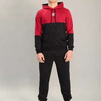 Чоловічий спортивний костюм із кофтою-кенгуру adidas бордово-чорний, Ростовка (4 шт)