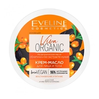 Крем-масло для лица и тела для сухой и чувствительной кожи Eveline Viva Organic 200 мл (5903416011378)