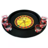 Рулетка з чарками чорна (30х27х6 см) (6 чарок дерев'яна підставка)