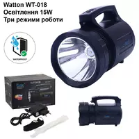 Професійний світлодіодний прожекторний ліхтар Watton WT-018 15 W 800 Лм переносний акумуляторний